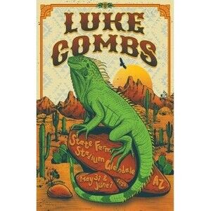 Luke Combs Concert Poster Phoenix AZ 5/31 - 6/1 2024 Limited Print XXX/640